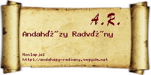 Andaházy Radvány névjegykártya